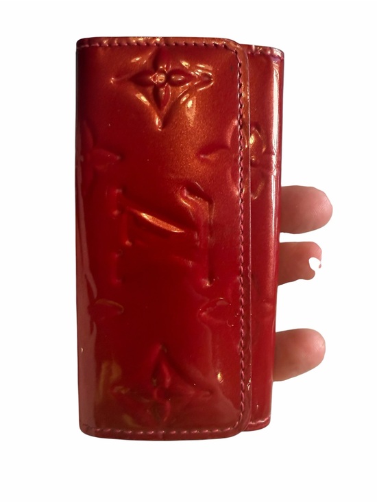Louis Vuitton Accessories - Authentic Louis Vuitton Red Vernis Monogram Key & Card Holder